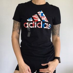 ADIDAS The Go-To Tee Black White 3 Stripes XS